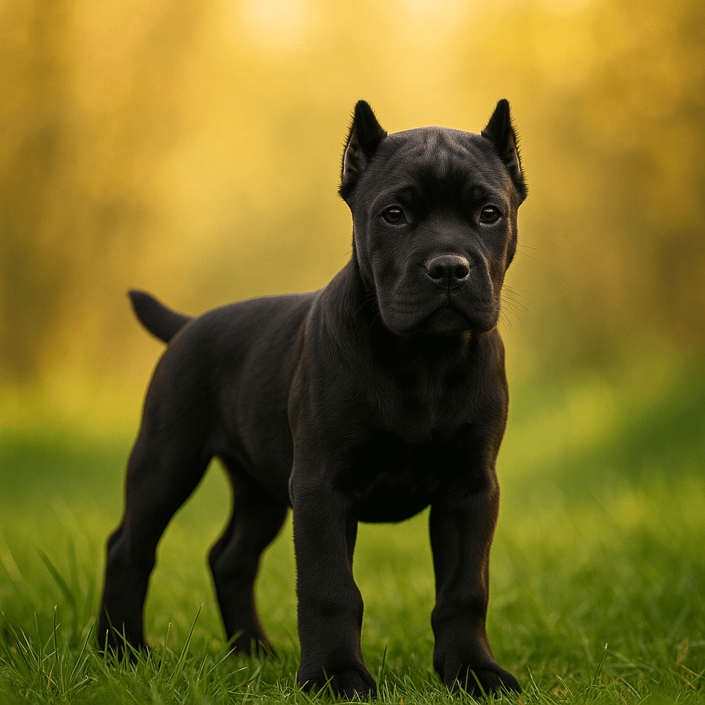 Advanced Cane Corso puppy with strong build standing outdoors, Ross Fari Cane Corso training program